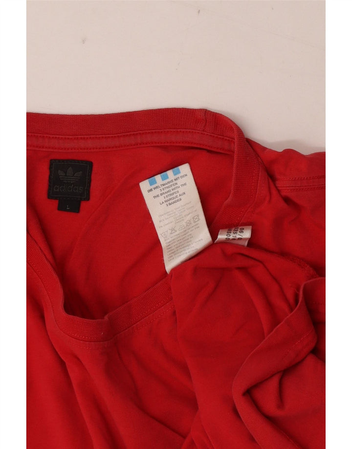 Adidas Grafisk T-shirt top til mænd, stor rød bomuld