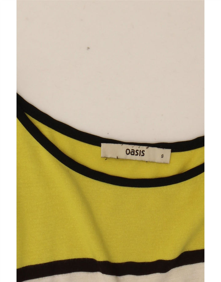 Oasis Dame T-Shirt Top UK 10 Lille Flerfarvet Stribet