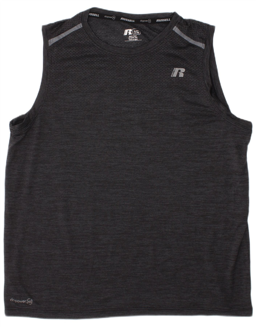 RUSSELL ATHLETIC Drenge Dri-Power Vest Top 14-15 år XL Grå Flecked