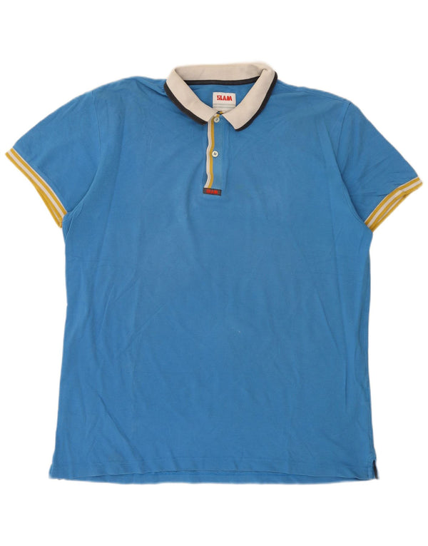 Slam herre poloshirt 3XL blå bomuld