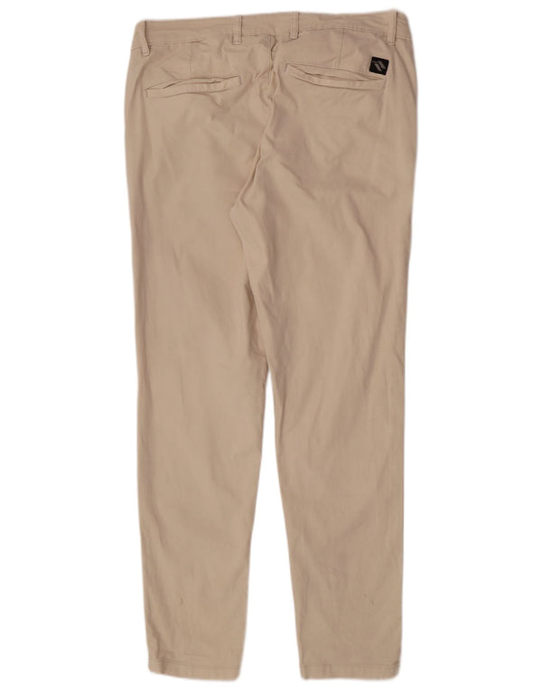 Zara Herre Slim Chino Bukser EU 46 XL W36 L30 Beige Bomuld