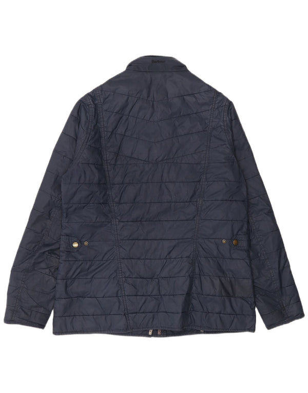 Barbour polstret jakke til kvinder UK 16 Large Navy Blue Colourblock Polyamid