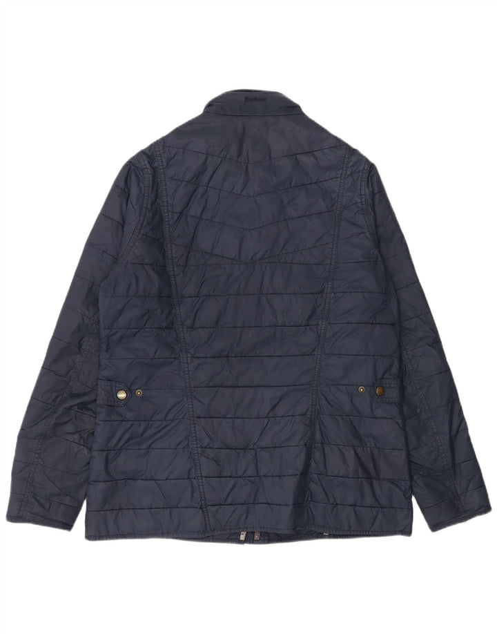 Barbour polstret jakke til kvinder UK 16 Large Navy Blue Colourblock Polyamid