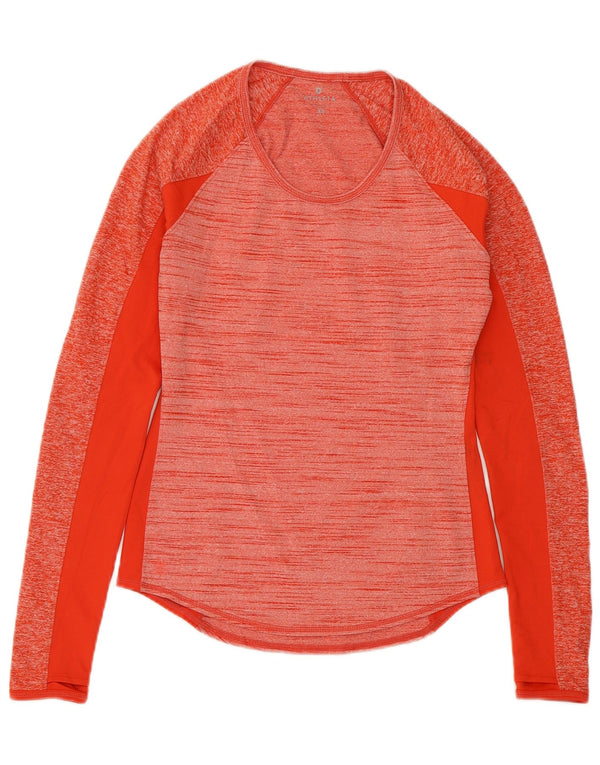 ATHLETA Dametop Langærmet UK 6 XS Rød Flecked Polyester