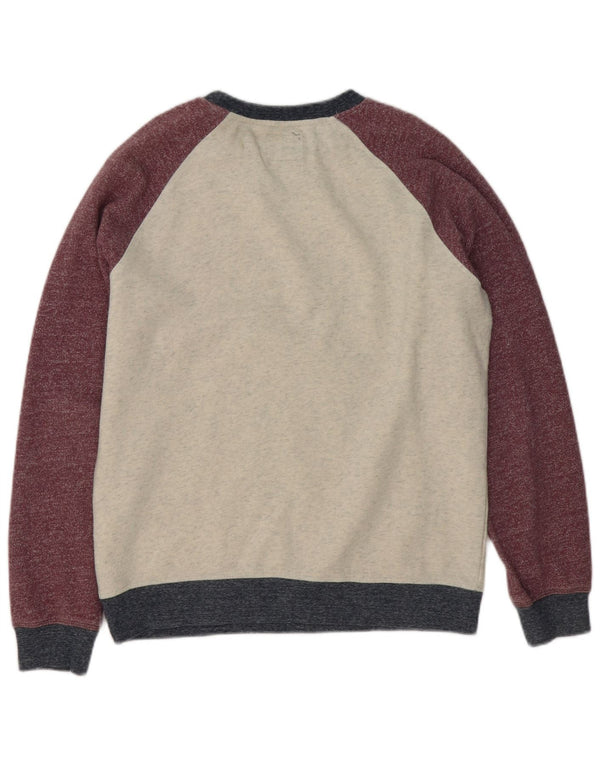 Quiksilver Herre sweatshirt Jumper Medium Bourgogne Colourblock Bomuld