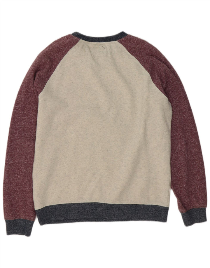 Quiksilver Herre sweatshirt Jumper Medium Bourgogne Colourblock Bomuld