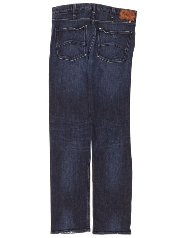 ARMANI Herre Regular Fit Straight Jeans W32 L32 Marineblå Bomuld