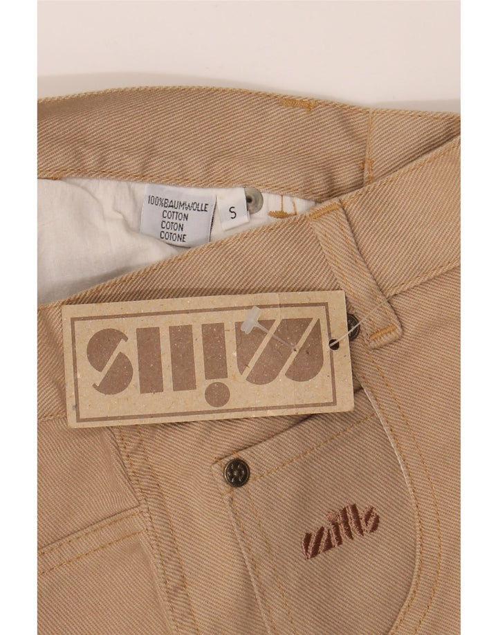 MILLS Womens Denim Skirt Small W26  Beige Cotton Vintage Mills and Second-Hand Mills from Messina Hembry 