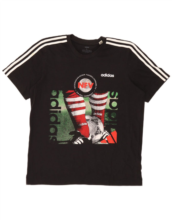 Adidas Grafisk T-shirt top til mænd, stor sort bomuld