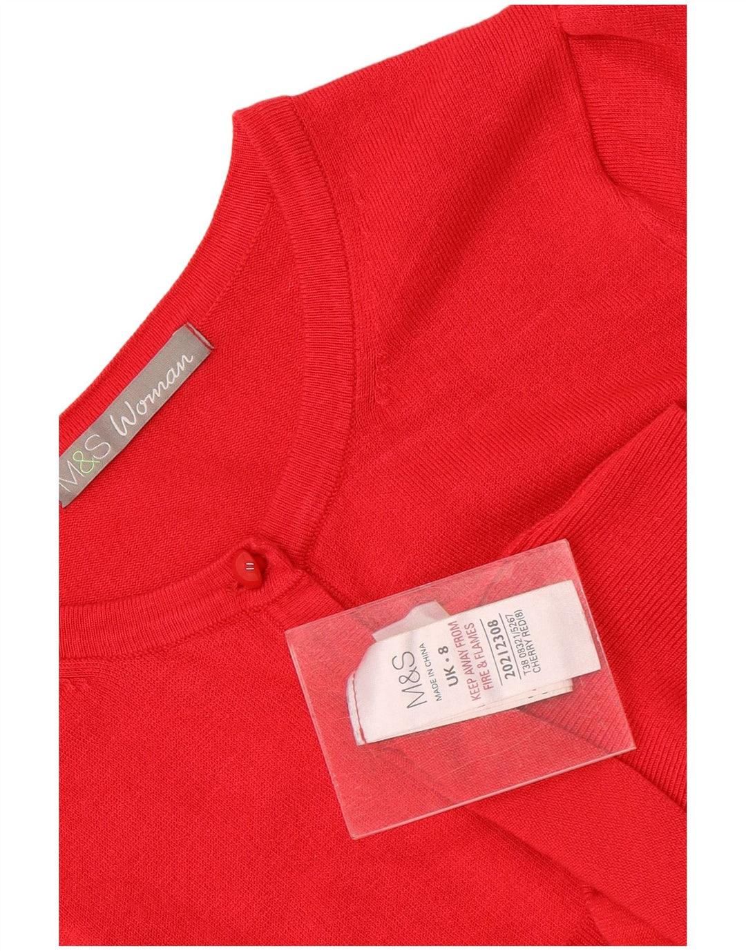 Marks & Spencer Dame Cardigan Sweater UK 8 Small Red Viscose