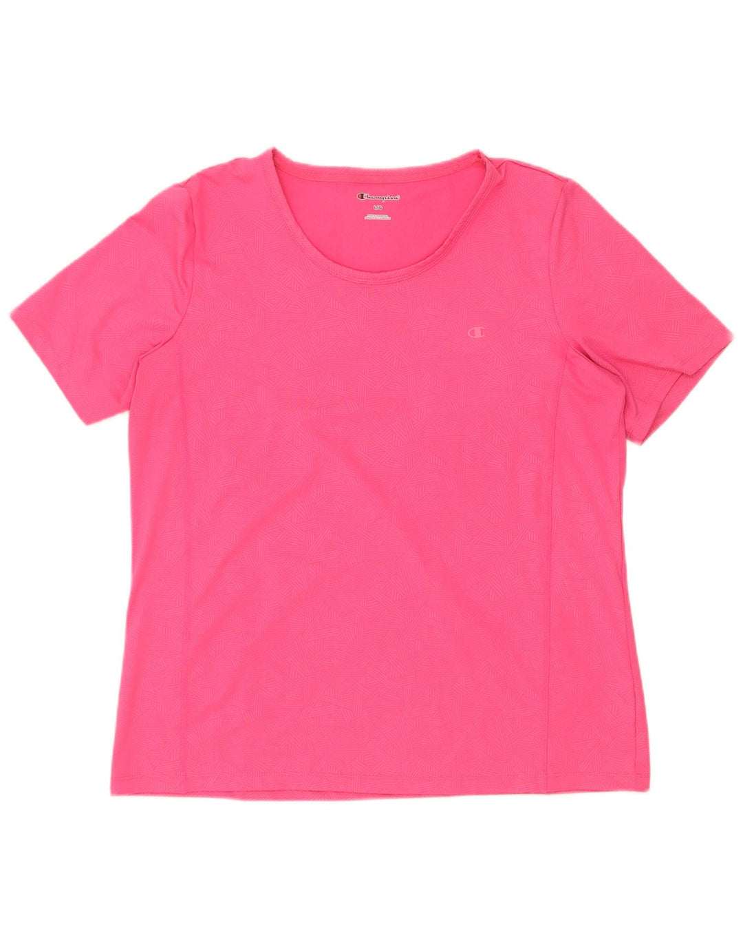 Champion Dame T-Shirt Top UK 16 Stor Pink Geometrisk Polyester