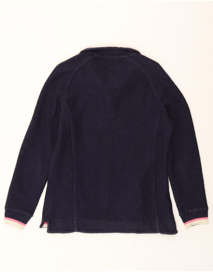 WEIRD FISH Womens Zip Neck Sweatshirt Jumper UK 12 Medium Navy Blue Cotton Vintage Weird Fish and Second-Hand Weird Fish from Messina Hembry 