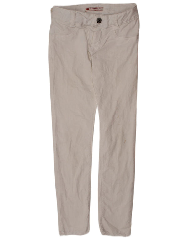 LEVI'S Girls 710 Super Skinny Jeans 9-10 år W22 L23 Hvid Bomuld