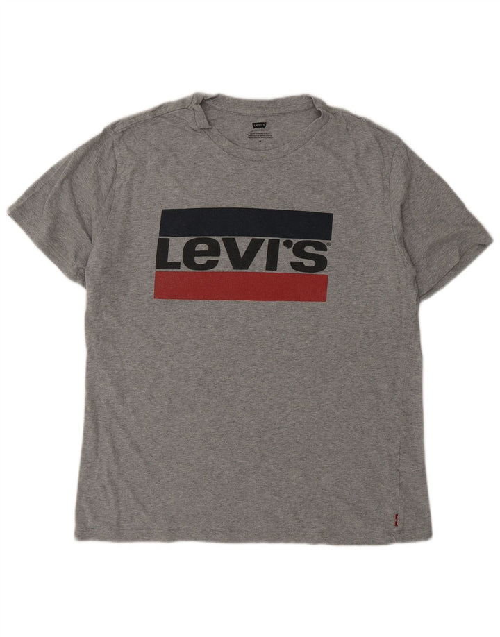 Levi's Herre grafisk T-shirt top mellemgrå bomuld