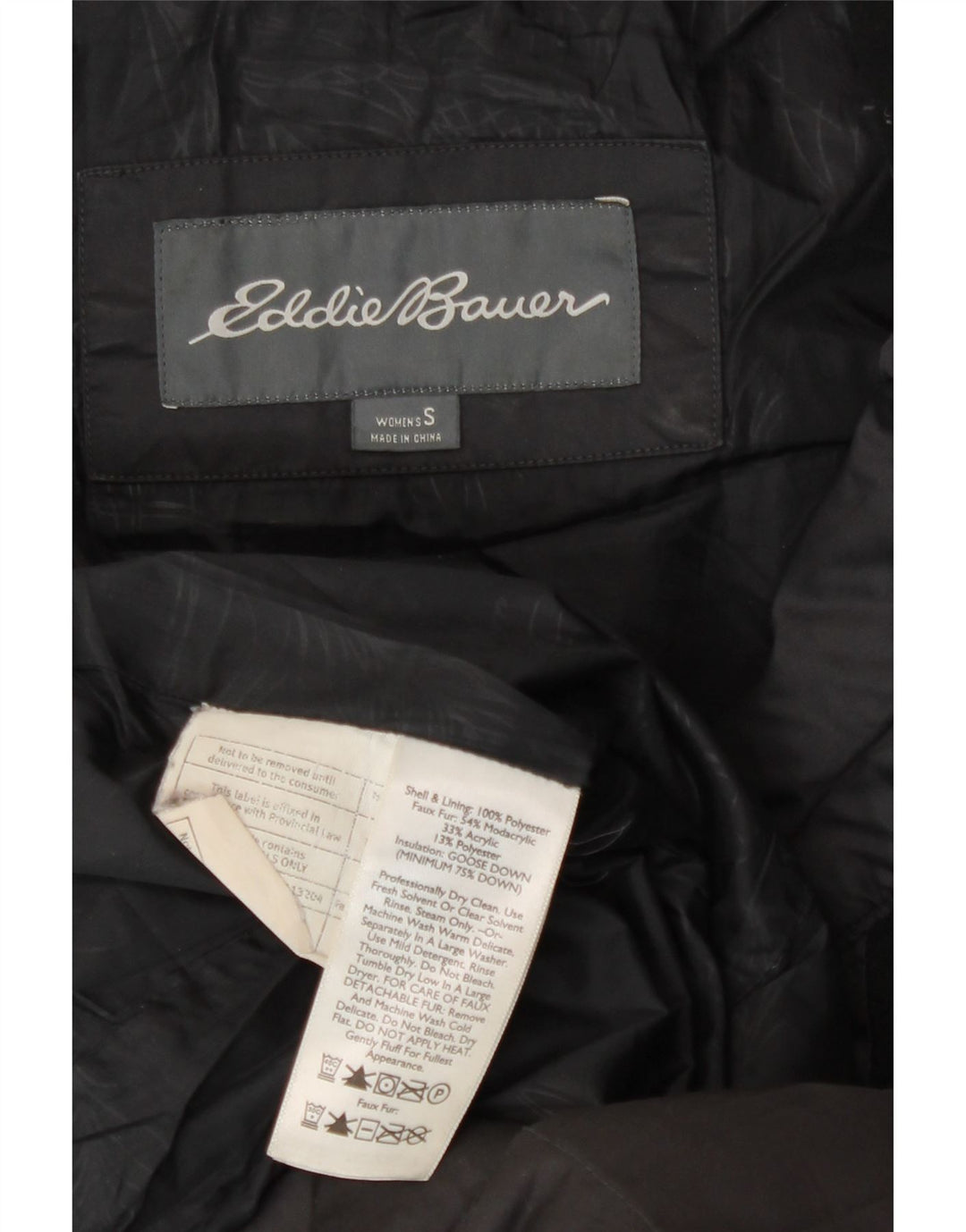 Eddie Bauer Dame Oversized Polstret Frakke UK 10 Small Black Polyester