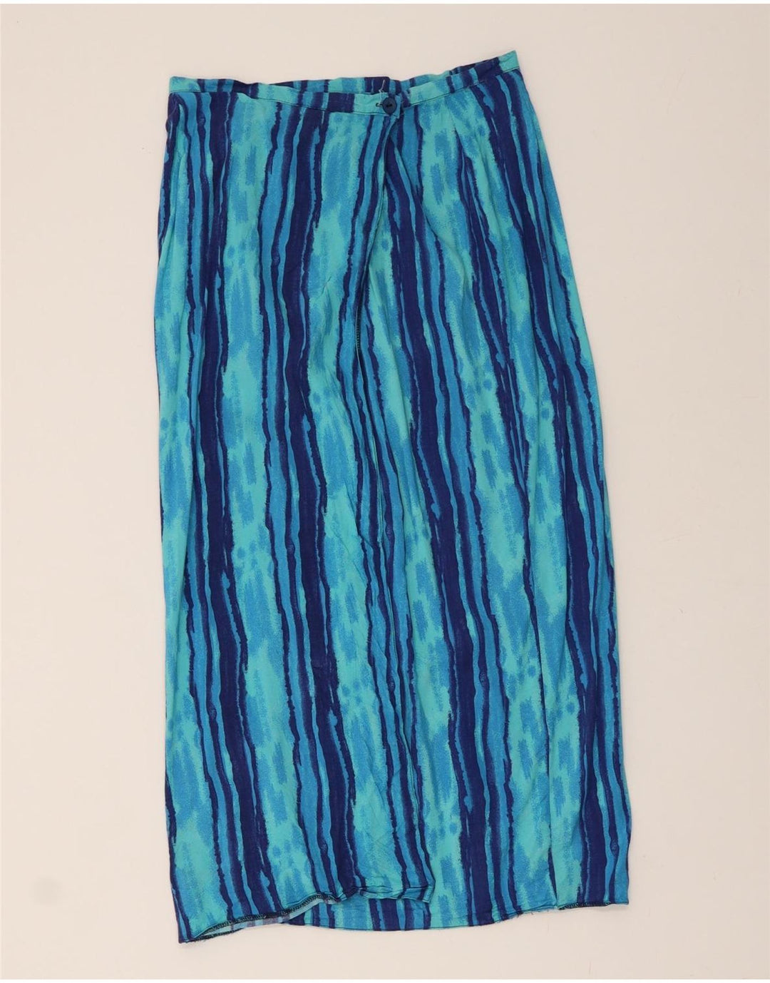 VINTAGE Womens Maxi Skirt UK 14 Medium W30  Blue Striped Vintage Vintage and Second-Hand Vintage from Messina Hembry 