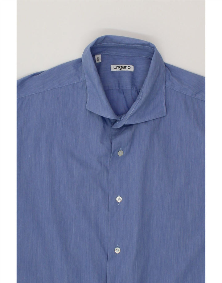 UNGARO Mens Shirt Size 17 43 Large Blue Vintage Ungaro and Second-Hand Ungaro from Messina Hembry 