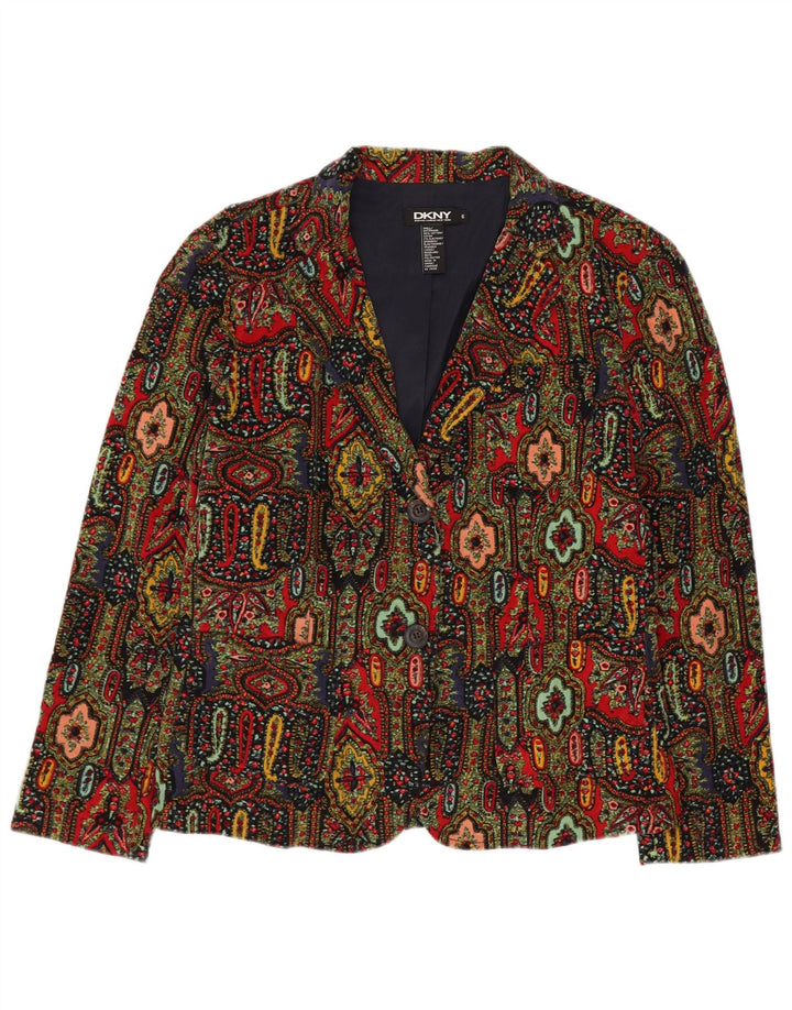 Dkny Dame 2 Button Blazer Jacket US 6 Medium Multicolored Paisley