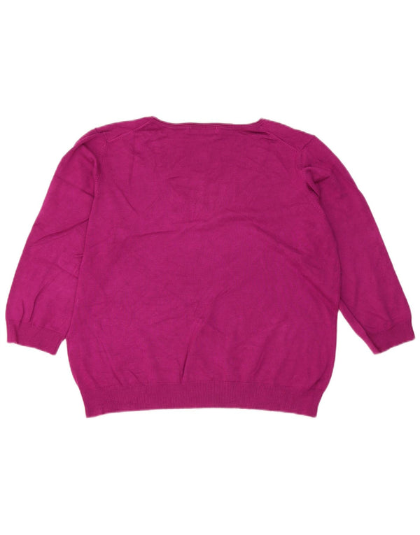 Marks & Spencer Womens Crop V-hals sweater UK 20 2XL Pink