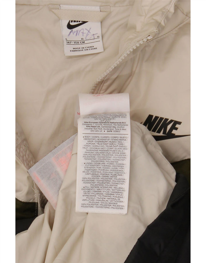 NIKE Polstret hættejakke til drenge 12-13 år Stor flerfarvet farveblok