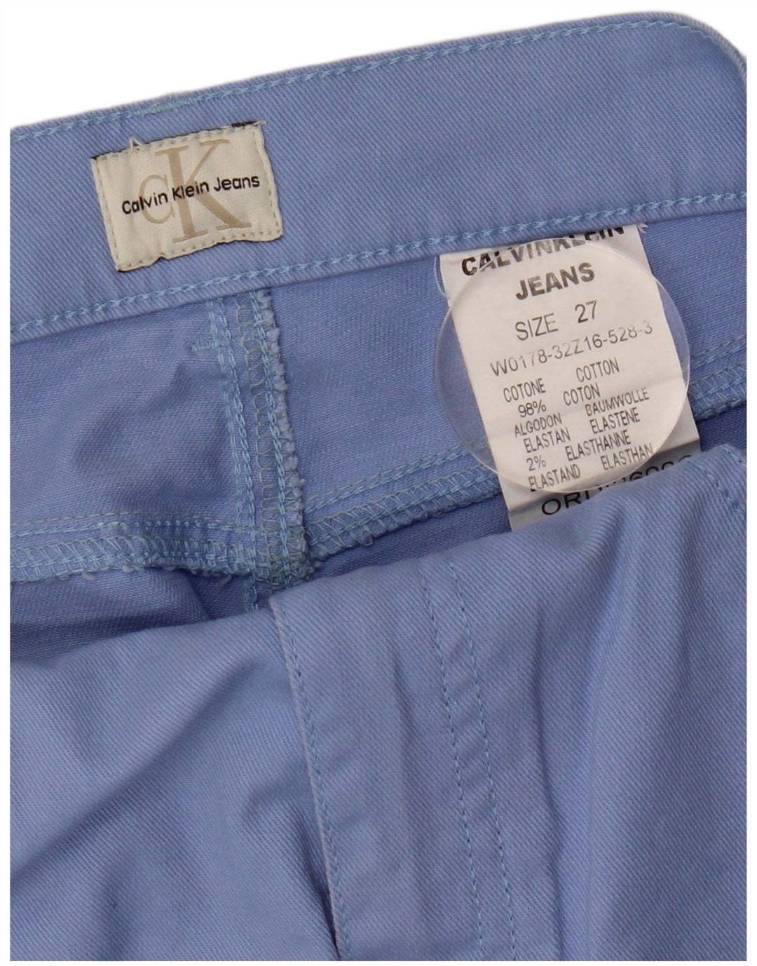 CALVIN KLEIN Lige jeans til kvinder W27 L31 Blå Bomuld