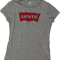 LEVI'S Womens Graphic T-Shirt Top UK 10 Small Grey Cotton Vintage Levi's and Second-Hand Levi's from Messina Hembry 
