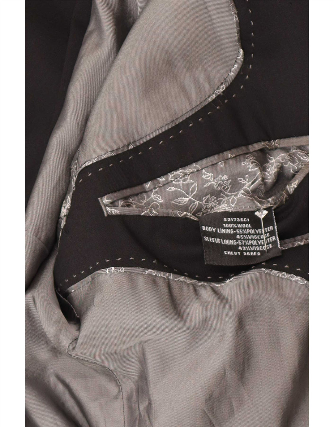 Pierre Cardin Herre 2-knaps blazerjakke UK 38 Medium Sort Uld