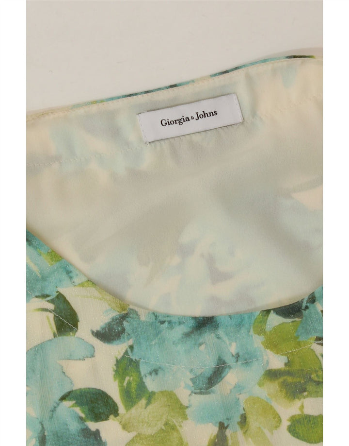 VINTAGE Womens Long Sleeve Blouse Top UK 14 Large Multicoloured Floral Vintage Vintage and Second-Hand Vintage from Messina Hembry 