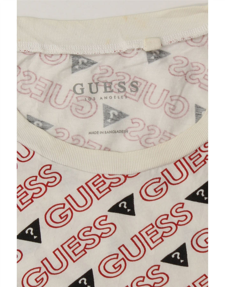 Guess Herre Grafisk T-Shirt Top Stor Hvid