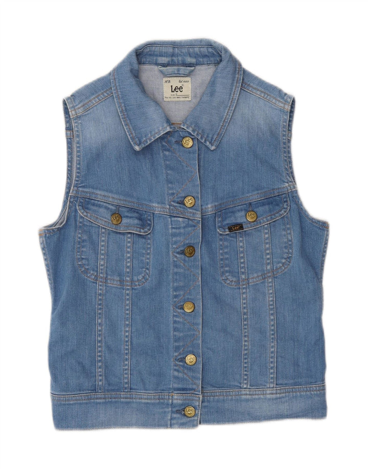 Lee Dame Denim Gilet UK 12 Medium Blue Cotton