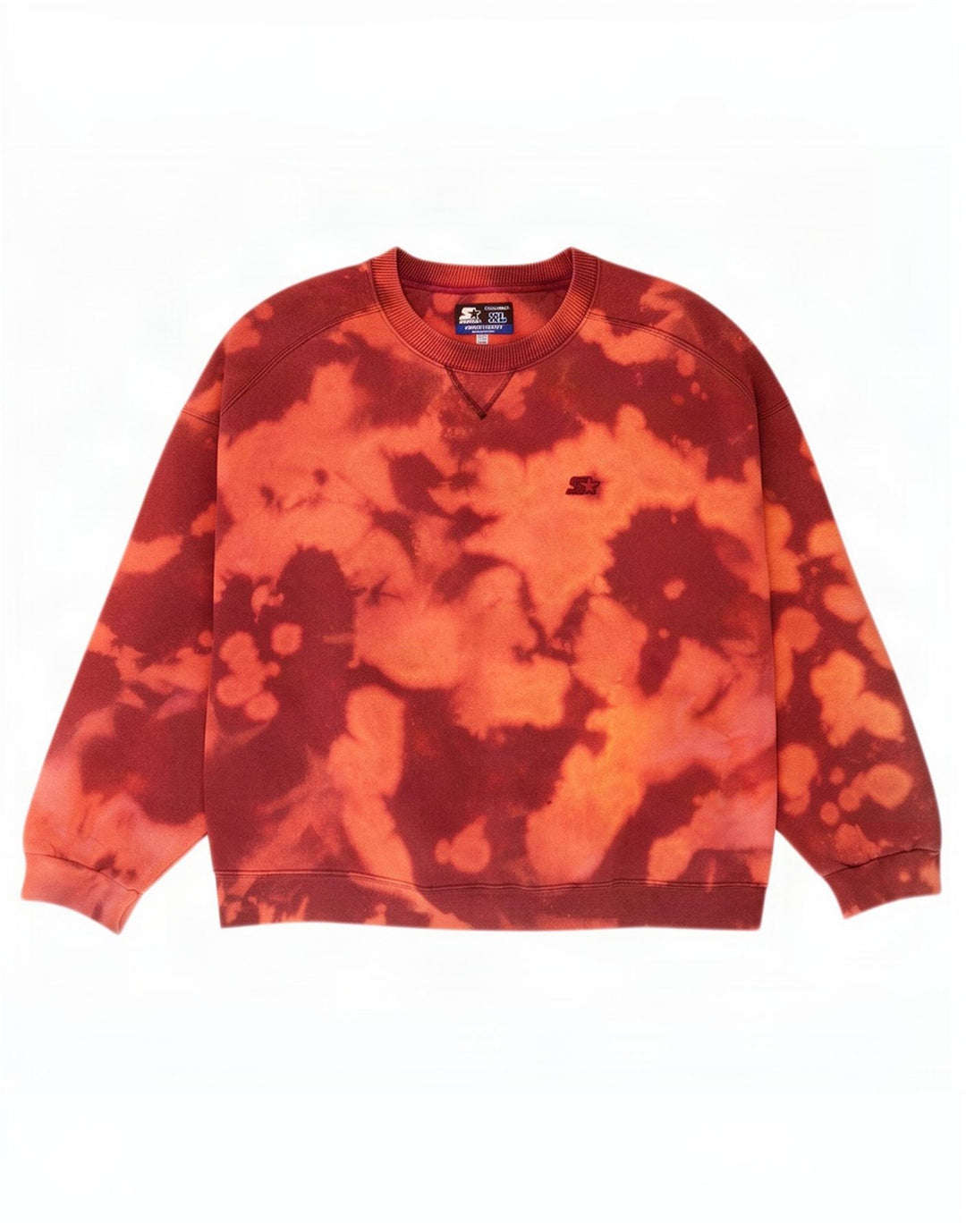 Starter Dame Oversized Sweatshirt Jumper UK 18 XL Brun Tie Dye Bomuld