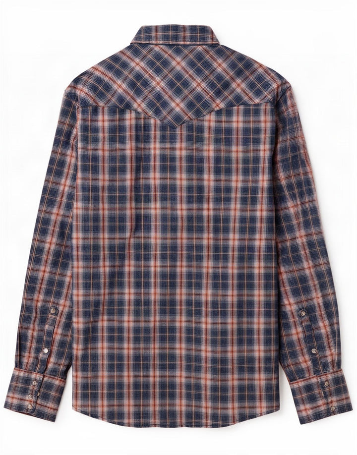 Wrangler Flanellskjorte til mænd, stor blå ternet