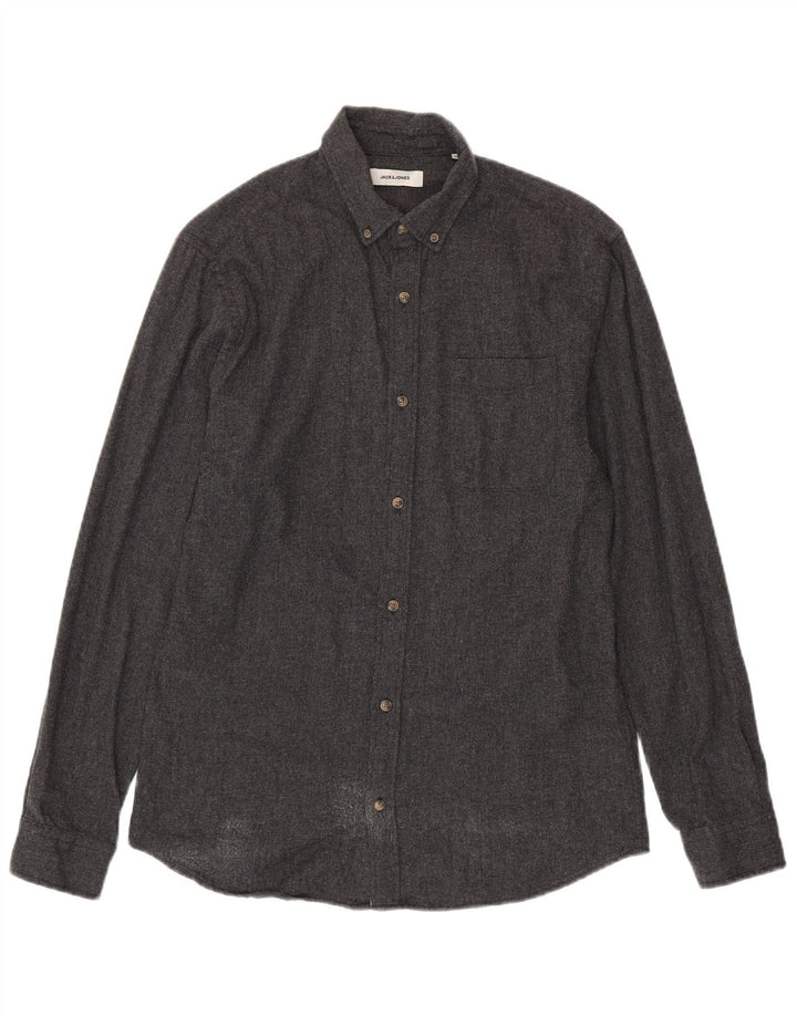 Jack & Jones herreskjorte mellemgrå bomuld