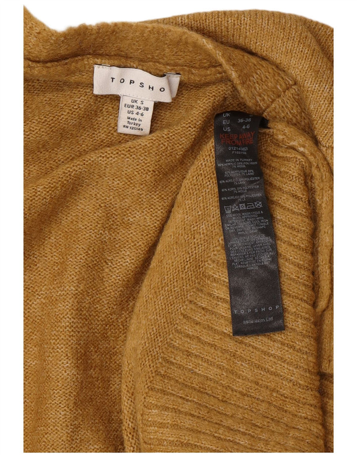 Topshop Dame Oversized Longline Open Cardigan Sweater UK 10 Small Brown
