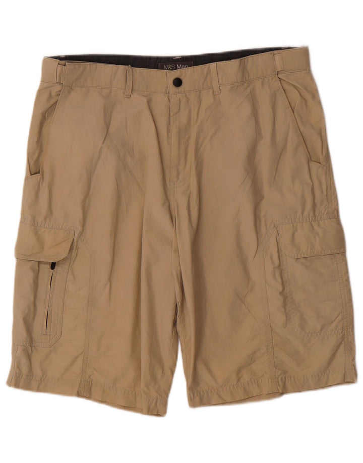Marks & Spencer Herre Cargo Shorts W36 Large Beige Bomuld