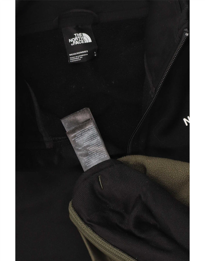 The North Face Herre Zip Neck Sweatshirt Jumper Large Khaki Colourblock
