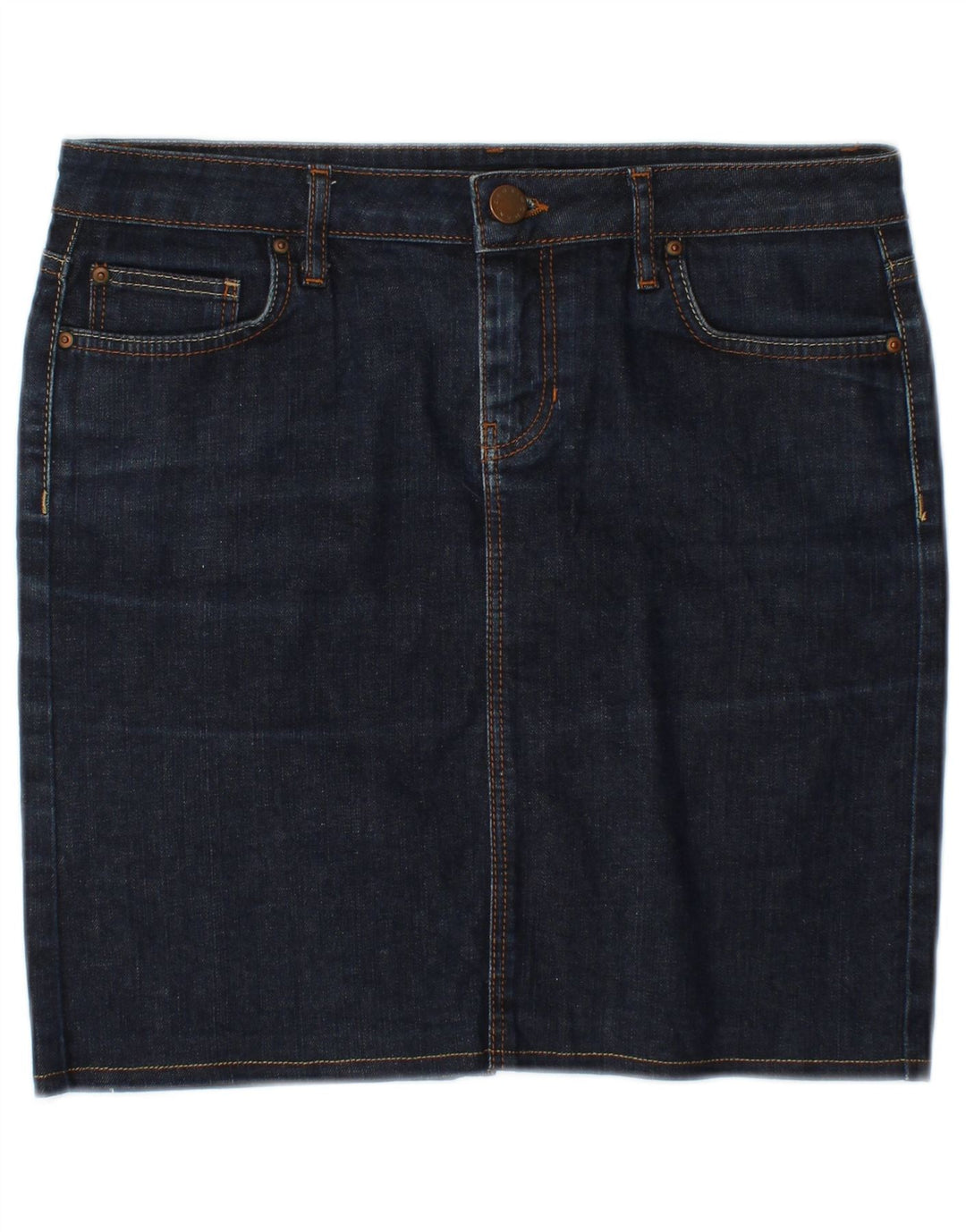 ZARA Dame Denim Nederdel EU 38 Small W28 Navy Blue