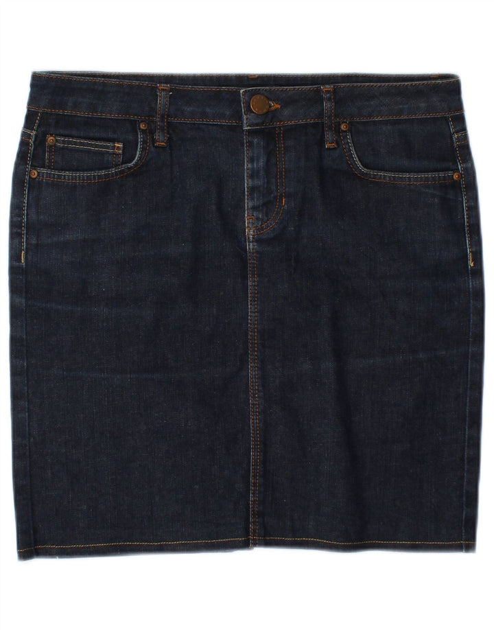 ZARA Dame Denim Nederdel EU 38 Small W28 Navy Blue