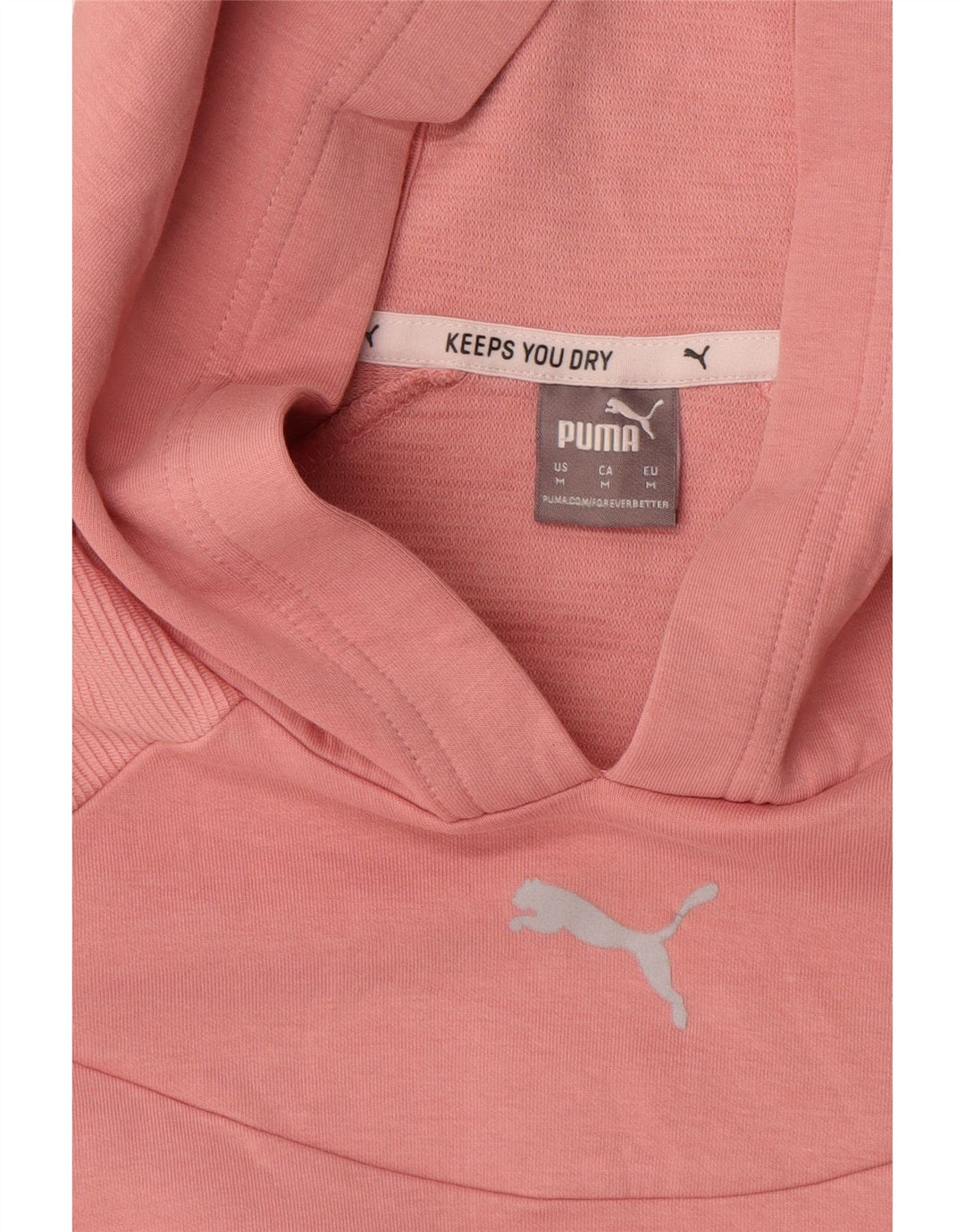 Puma Dame Crop Hoodie Jumper UK 14 Medium Pink