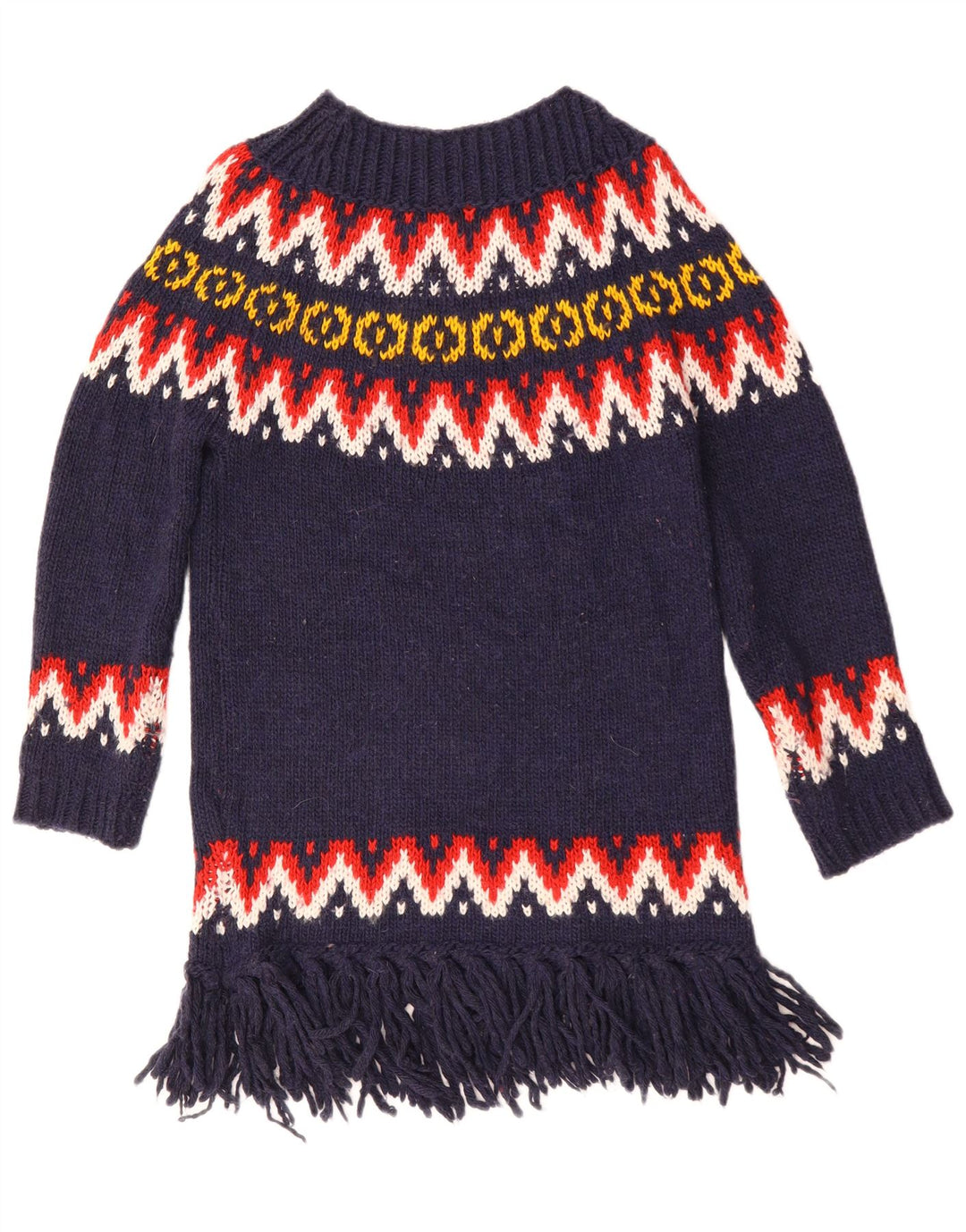 Benetton Dame Boat Neck Jumper Sweater UK 10 Small Navy Blue Acryl