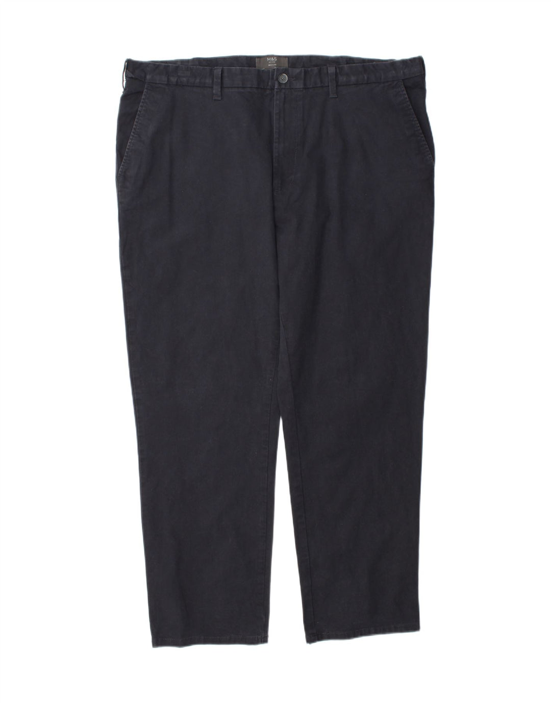 MARKS & SPENCER Mens Regular Straight Chino Trousers W42 L31 Navy Blue Vintage Marks & Spencer and Second-Hand Marks & Spencer from Messina Hembry 