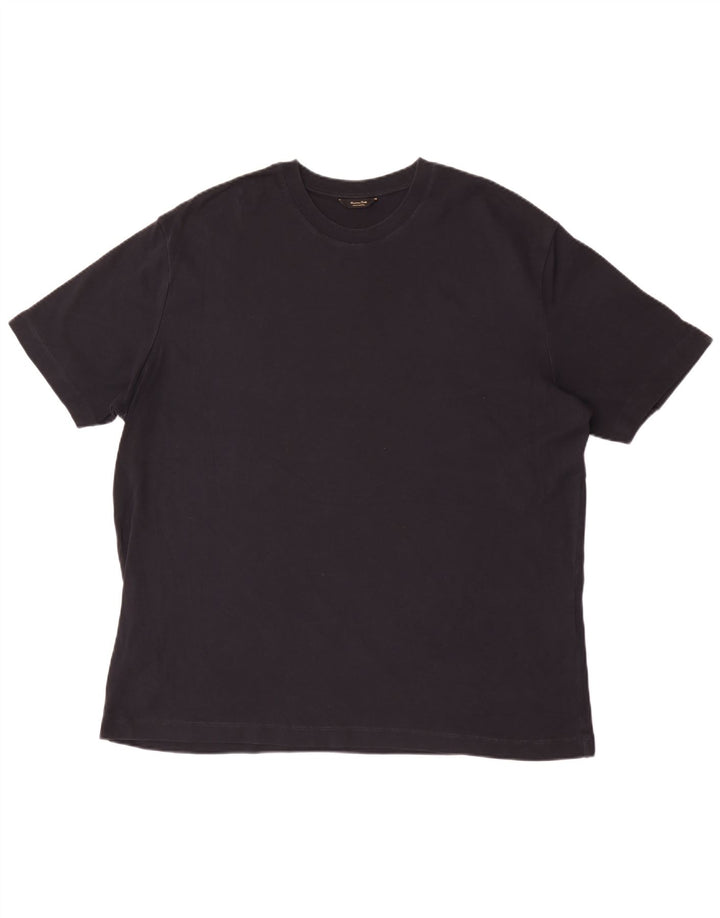 Massimo Dutti Herre T-Shirt Top 2XL Marineblå Bomuld