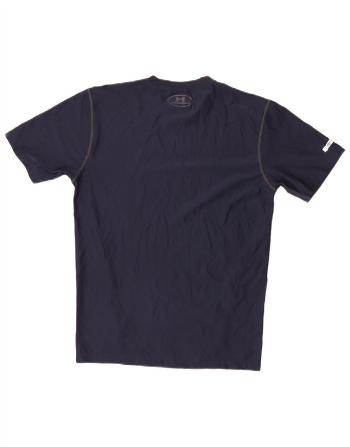 Under Armour Herre Heat Gear T-Shirt Top Small Navy Blue Polyester
