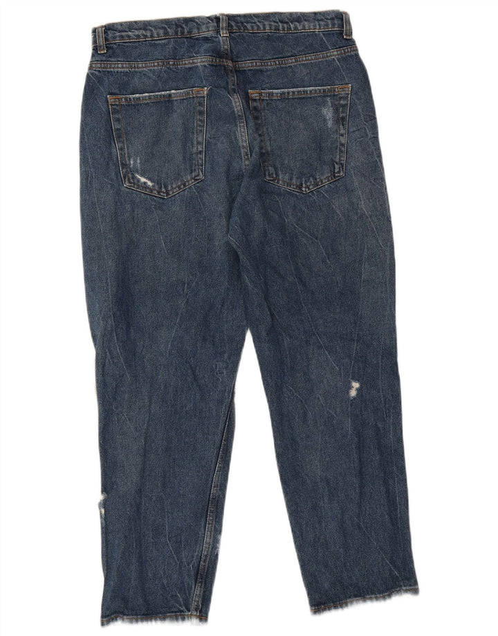 Zara Herre Distressed Cropped Jeans EU 40 Medium W31 L26 Blå