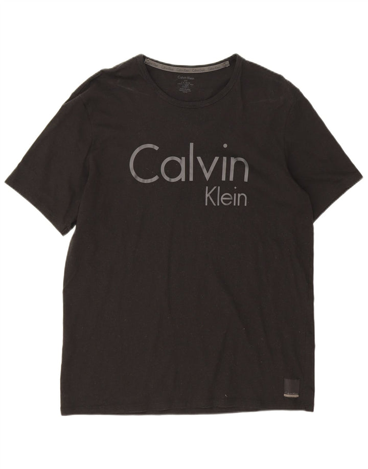 Calvin Klein Herre Grafisk T-Shirt Top Stor Sort