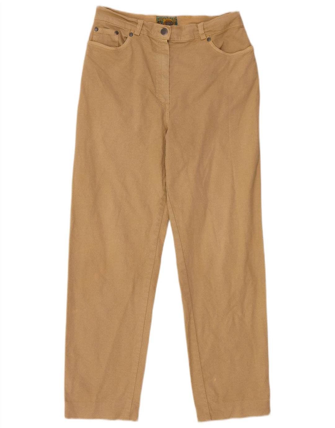 Vintage Dame Lige Casual Bukser IT 46 Large W28 L27 Beige Bomuld