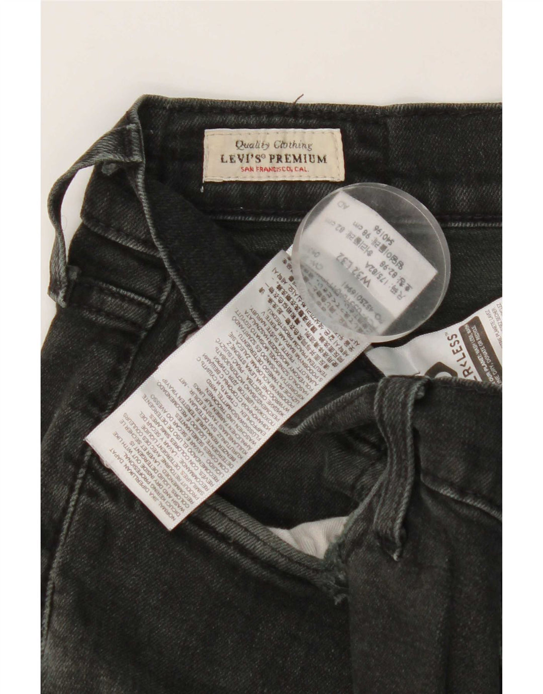 Levi's Slim Jeans til mænd W32 L32 sort bomuld
