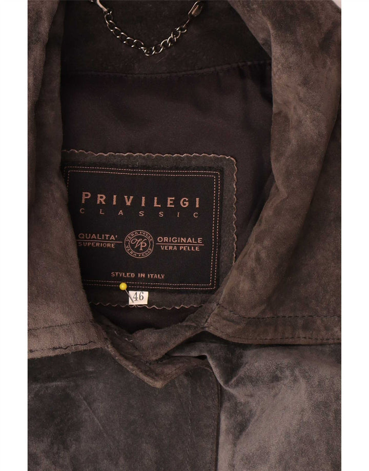 Privilegi Dame Ruskind Overfrakke IT 46 Large Grey Læder