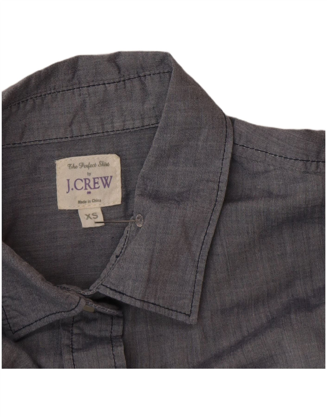 J. Crew Dame Oversized skjorte UK 6 XS Grå Bomuld