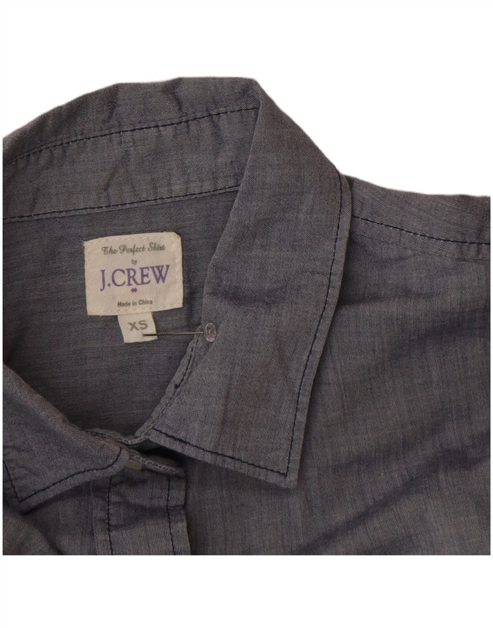 J. Crew Dame Oversized skjorte UK 6 XS Grå Bomuld